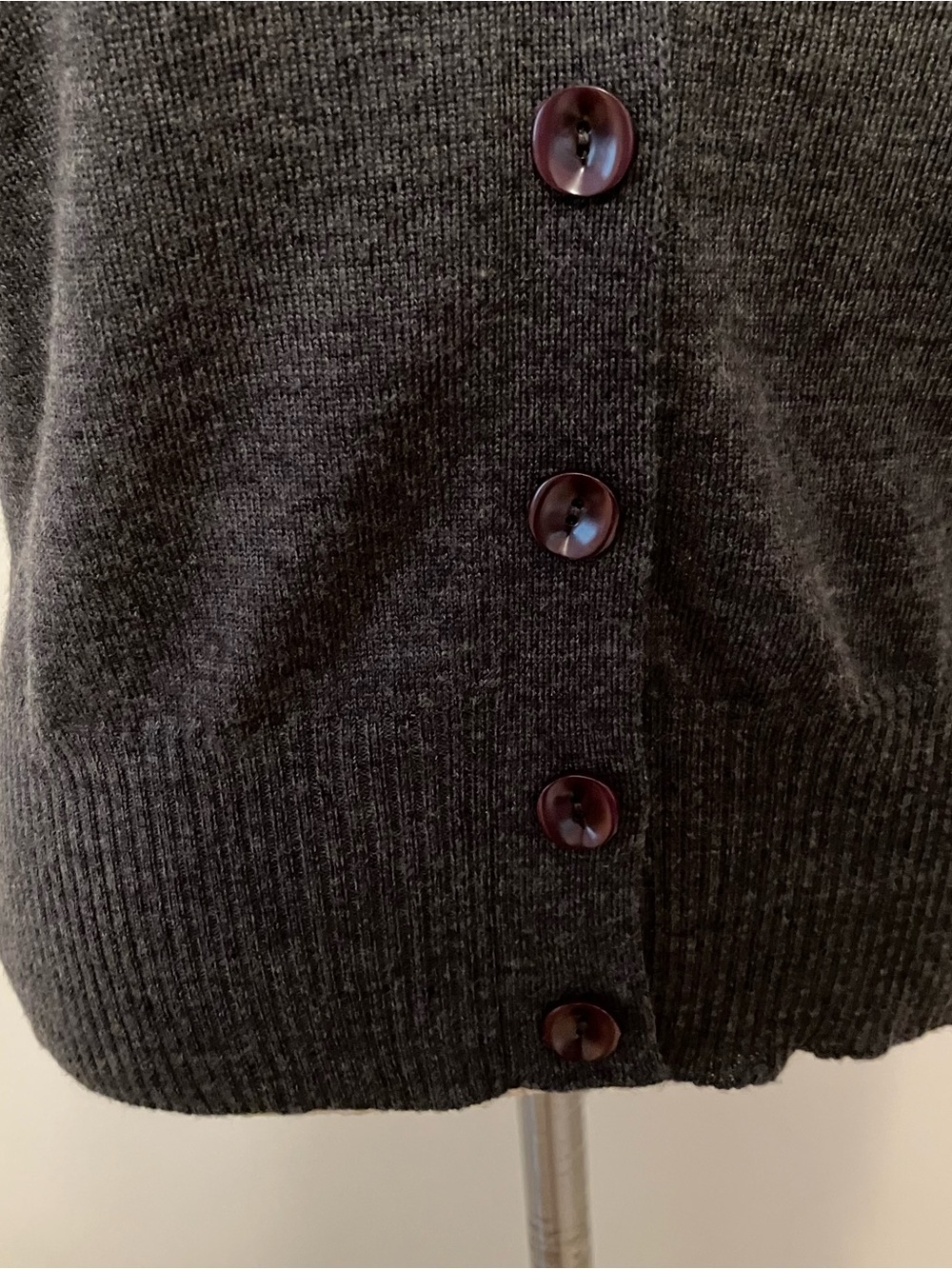 VTG New Talbots L Wool Gray Sweater Vest Tank Button Front Old Money Preppy - Picture 2 of 7